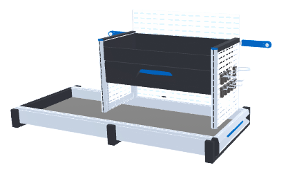 Lastsläde med utdragslåda