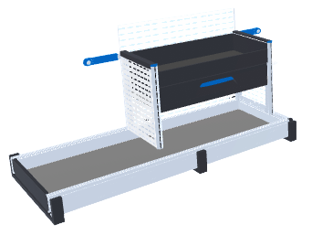 Lastsläde med utdragslåda